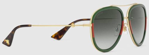 Gucci Aviator Red & Green Sunglasses, Green Gradient Lenses, 57mm - Image 3