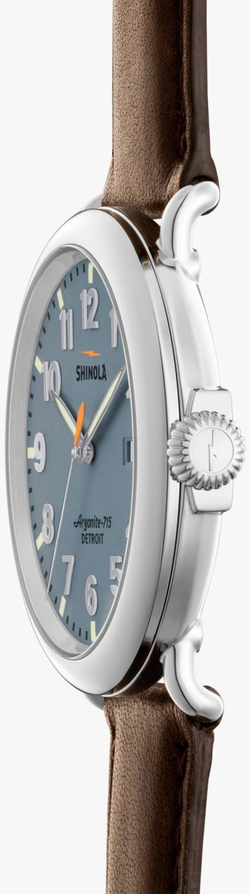 Shinola The Runwell Slate Blue Dial Brown Leather Watch, 47mm - Image 2
