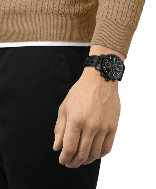 Tissot T-Sport PRC 200 Chronograph Black Stainless Steel Watch, 43mm - Image 5