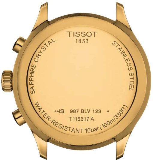Tissot Chrono XL Classic Black Dial Yellow Gold Bracelet Watch, 45mm - Image 3