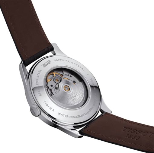 Tissot Heritage Visodate Powermatic 80 Champagne Dial Black Leather Watch, 42mm - Image 5