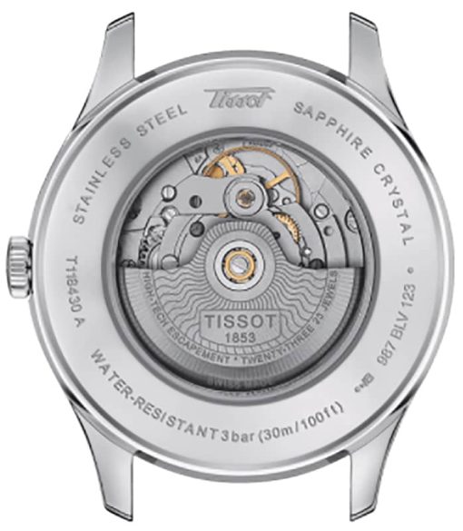 Tissot Heritage Visodate Powermatic 80 Champagne Dial Black Leather Watch, 42mm - Image 4