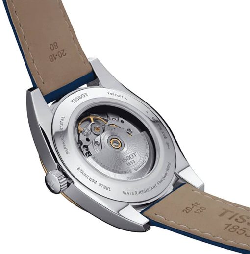Tissot Gentleman Automatic Powermatic 80 Silicum Blue Dial & Strap Watch, 40mm - Image 5