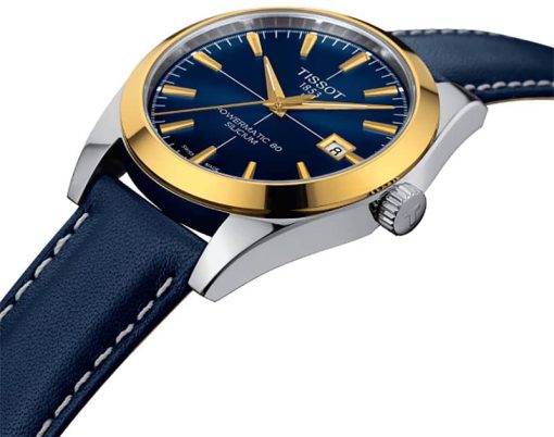 Tissot Gentleman Automatic Powermatic 80 Silicum Blue Dial & Strap Watch, 40mm - Image 4
