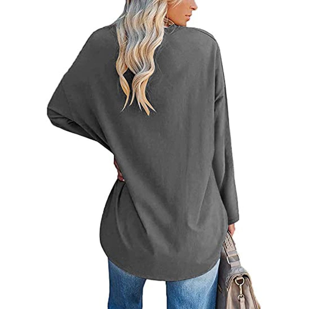 Women's Loose Long Sleeve Fashion V-neck Top - Image 26