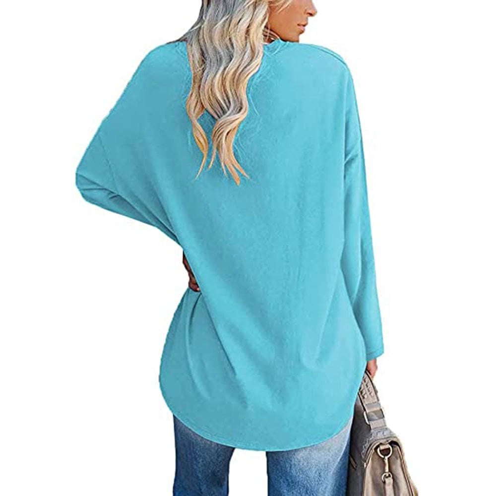 Women's Loose Long Sleeve Fashion V-neck Top - Image 24