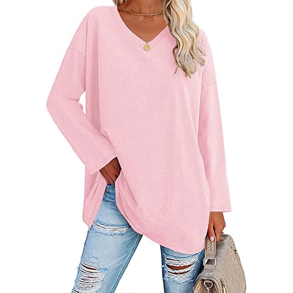 Women's Loose Long Sleeve Fashion V-neck Top - Image 4