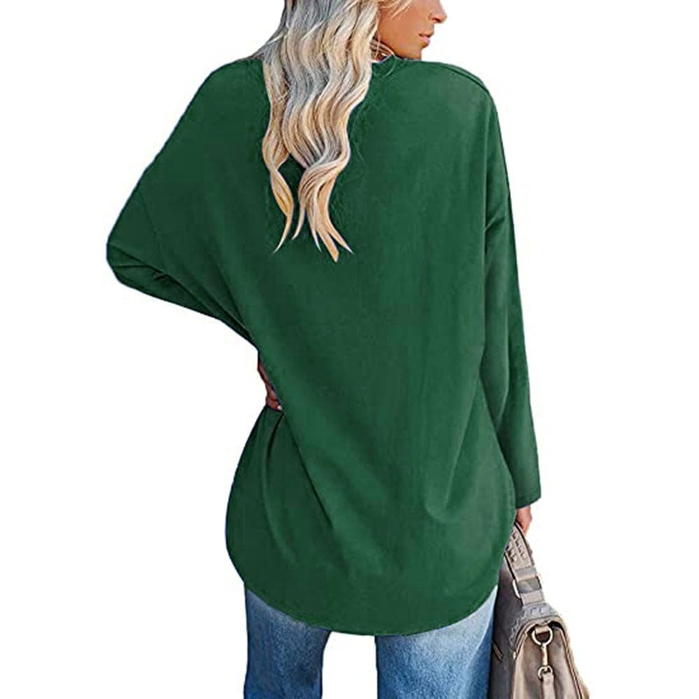 Women's Loose Long Sleeve Fashion V-neck Top - Image 22