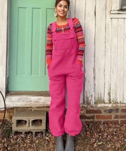 2024 New Women's Fleece Warm Overalls Loose Casual Jumpsuits (Buy 2 Free Shipping)