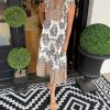 Women's Casual Printed Ruffle Sleeve Midi Dress (Buy 2 Free Shipping)