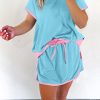 Women's Colorblock Edge Drop Shoulder T-Shirt Skort 2Pcs Set (Buy 2 Free Shipping)