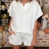 2024 New Textured Collared Top and Short Set (Buy 2 Free Shipping)