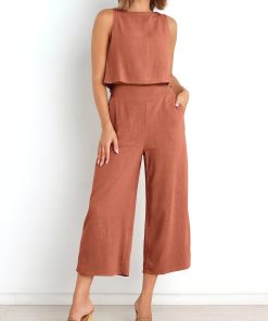Summer Sleeveless Lounge Set With Pockets