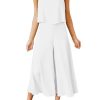 Women's Sleeveless Tank Crop Top Wide Leg Flowy Pants Set (Buy 2 Free Shipping)