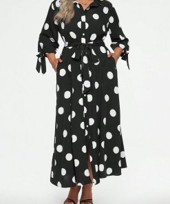Women's Elegant Polka Dot Long Dress (Buy 2 Free Shipping)