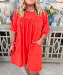Women's Acid Washed Flowy Casual Dress with Pockets (Buy 2 Free Shipping)