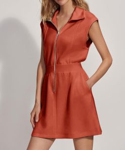 Women's Zipper Mini Dress with Pockets (Buy 2 Free Shipping)