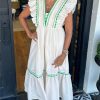 Women's V-Neck Ruffle Sleeve Maxi Dress (Buy 2 Free Shipping)