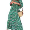 Women's Puff Sleeve Floral Boho Maxi Dress (Buy 2 Free Shipping)