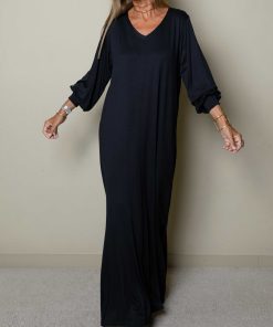 Women Casual V-neck Maxi Dress