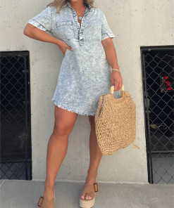 New Women's Washed Shirt Dress (Buy 2 Free Shipping)