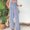 Women's Deep V Neck Tencel Denim Jumpsuit (Buy 2 Free Shipping)