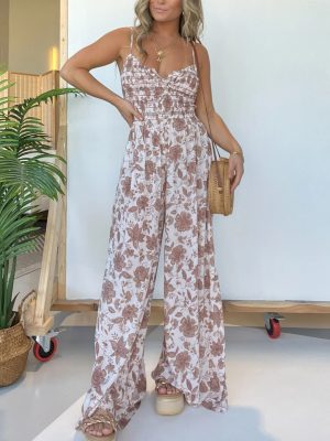 2024 New Floral Suspender Wide-leg Jumpsuit (Buy 2 Free Shipping)