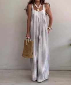 Women's Loose Casual Striped Jumpsuit (Buy 2 Free Shipping)