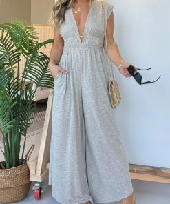2024 New Deep V Hi Lo Hem Jumpsuit (Buy 2 Free Shipping)