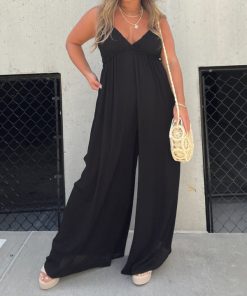 V-Neck Effortless Wide Leg Jumpsuit (Buy 2 Free Shipping)