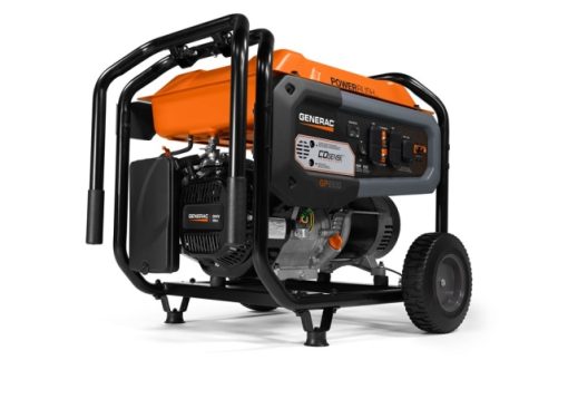GENERAC GP 7680 Portable Generator, 54.2, 27.1 A, 120/240 V, Oil, 6.9 gal Tank, 10.5 hr Run Time, Recoil Start
