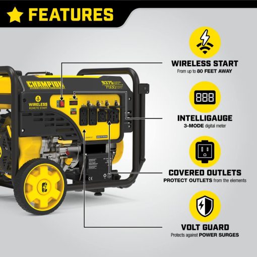 Champion 7500-Watt Portable Generator with Wireless Remote Start - Image 4