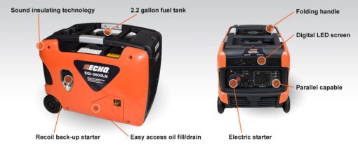 Echo Low Noise Inverter Generator, 3600 Watt, 212cc - Image 2