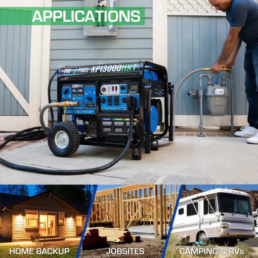 DuroMax Generator with CO Alert 13000Watt 500cc Tri Fuel Gas Propane Natural Gas Portable - Image 5