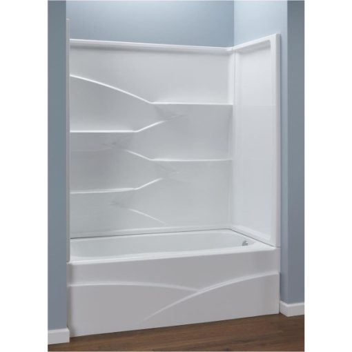 Delta Laurel 3-Piece 60 In. L x 32 In. D (Bathtub) Tub Wall Kit in White