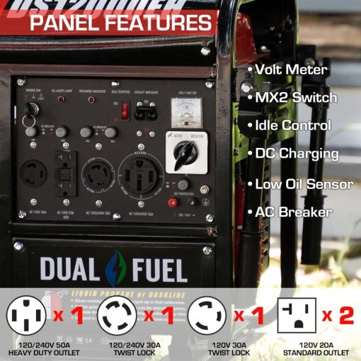 12000-Watt Dual Fuel Hybrid Portable Generator - Image 4