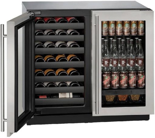 U-Line 3000 Series 36" Stainless Frame Dual-Zone Beverage Center - Image 2