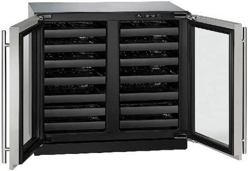U-Line 3000 Series 36" Stainless Frame With Lock Dual-Zone Wine Refrigerator - Image 2