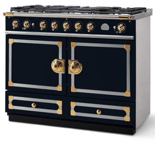 La Cornue CornuFe 110 43" Dark Navy Blue With Polished Brass Dual Fuel Range - Image 2