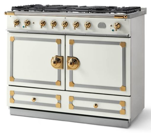 La Cornue CornuFe 110 43" Pure White With Polished Brass Dual Fuel Range - Image 2