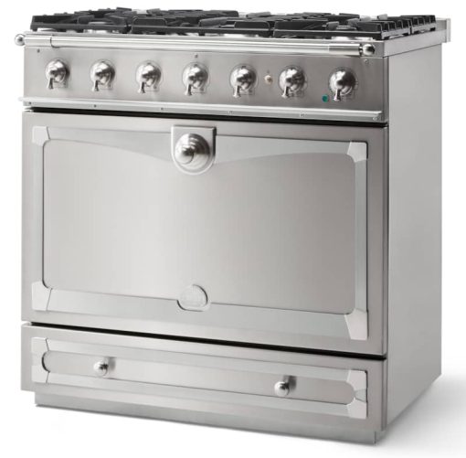 La Cornue CornuFe 90 36" Stainless Steel With Satin Chrome Dual Fuel Range - Image 2