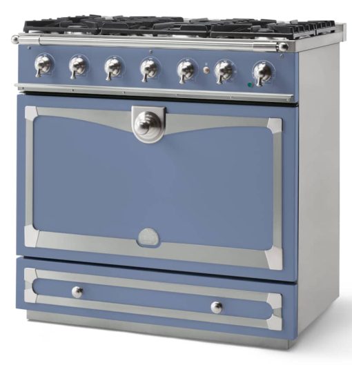 La Cornue CornuFe 90 36" Provence Blue With Satin Chrome Dual Fuel Range - Image 2