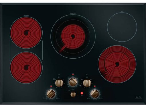 Cafe ADA 30" Black With Brushed Bronze Built-In Electric Cooktop - Image 2
