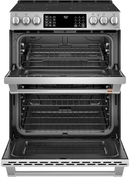 Cafe ADA 30" Stainless Steel With Brushed Stainless Smart Front-Control Radiant And Convection Double-Oven Slide-In Electric Range - Image 2