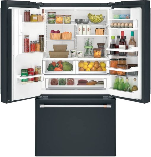 Cafe ENERGY STAR 27.8 Cu. Ft. Matte Black With Brushed Stainless Smart French-Door Refrigerator With Hot Water Dispenser - Image 2