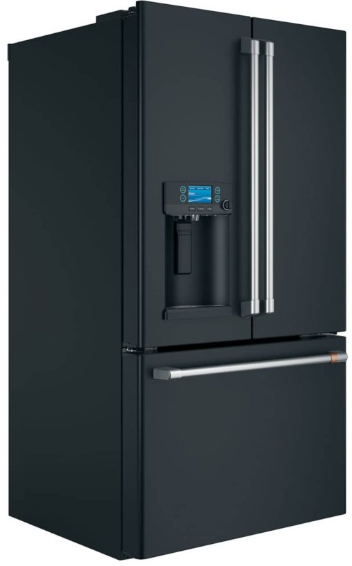 Cafe ENERGY STAR 27.8 Cu. Ft. Matte Black With Brushed Stainless Smart French-Door Refrigerator With Hot Water Dispenser - Image 4