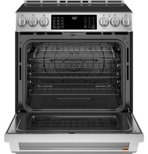 Cafe ADA 30" Stainless Steel Smart Front-Control Induction & Convection Slide-In Range With Warming Drawer - Image 2