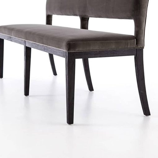Four Hands Irondale Collection Sara Washed Velvet Grey Dining Bench - Image 5