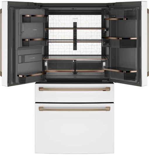 Cafe ENERGY STAR 27.6 Cu. Ft. Matte White With Brushed Bronze Smart 4Door French-Door Refrigerator - - Image 3