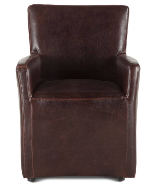 Home Trends & Design Peabody Leather Dining Arm Chair - Image 2